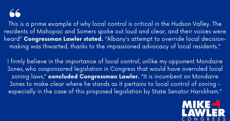 Rep. Mike Lawler, Assemblyman Matt Slater, and Gina Arena Celebrate Victory for Local Control in Proposed Mahopac Battery Storage Facility