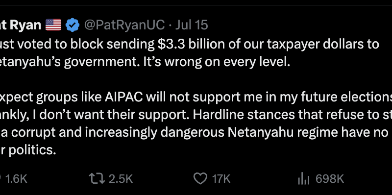 CAIT CONLEY CAN’T HAVE IT BOTH WAYS ON MILITARY AID FOR ISRAEL