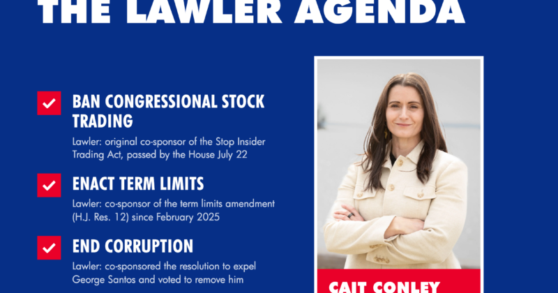 LAWLER CAMPAIGN THANKS CAIT CONLEY AND HER WELL-PAID CONSULTANTS FOR ENDORSING MIKE LAWLER’S AGENDA IN HER NEW AD 